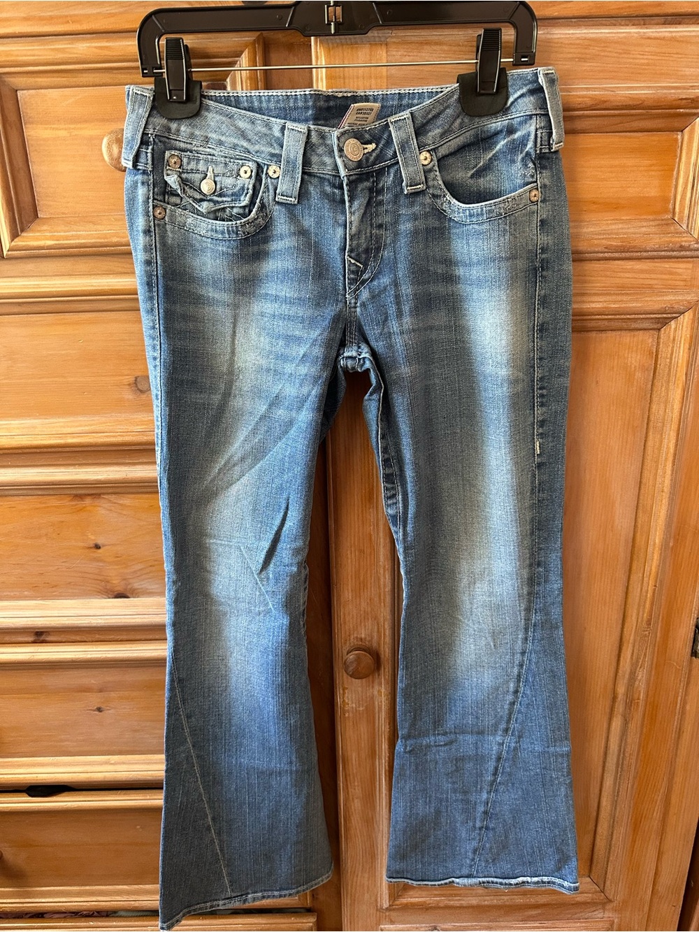 True Religion Women's Light Blue Flared Jeans